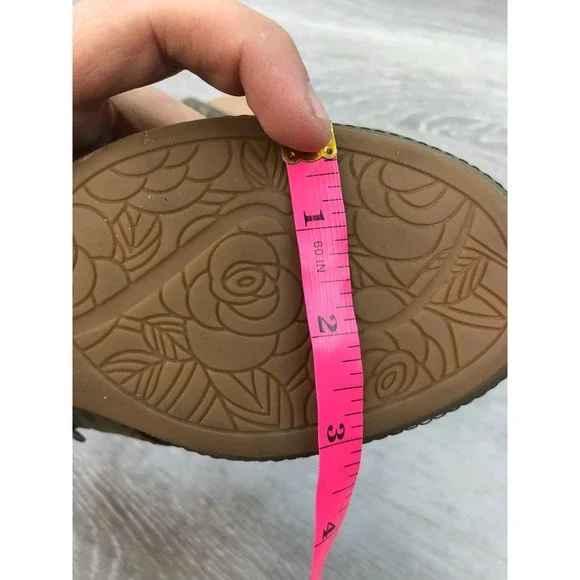 Cobb Hill Women's Green Leather Wedge Sandals 9 Cutout Zip Comfort Peep Toe Shoe - Picture 11 of 11